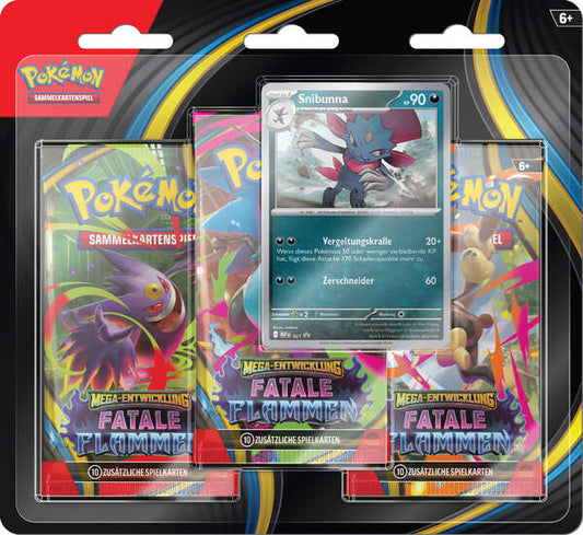 Pokémon TCG ME02 Mega-Entwicklung 3er-Pack Blister *Deutsche Version*