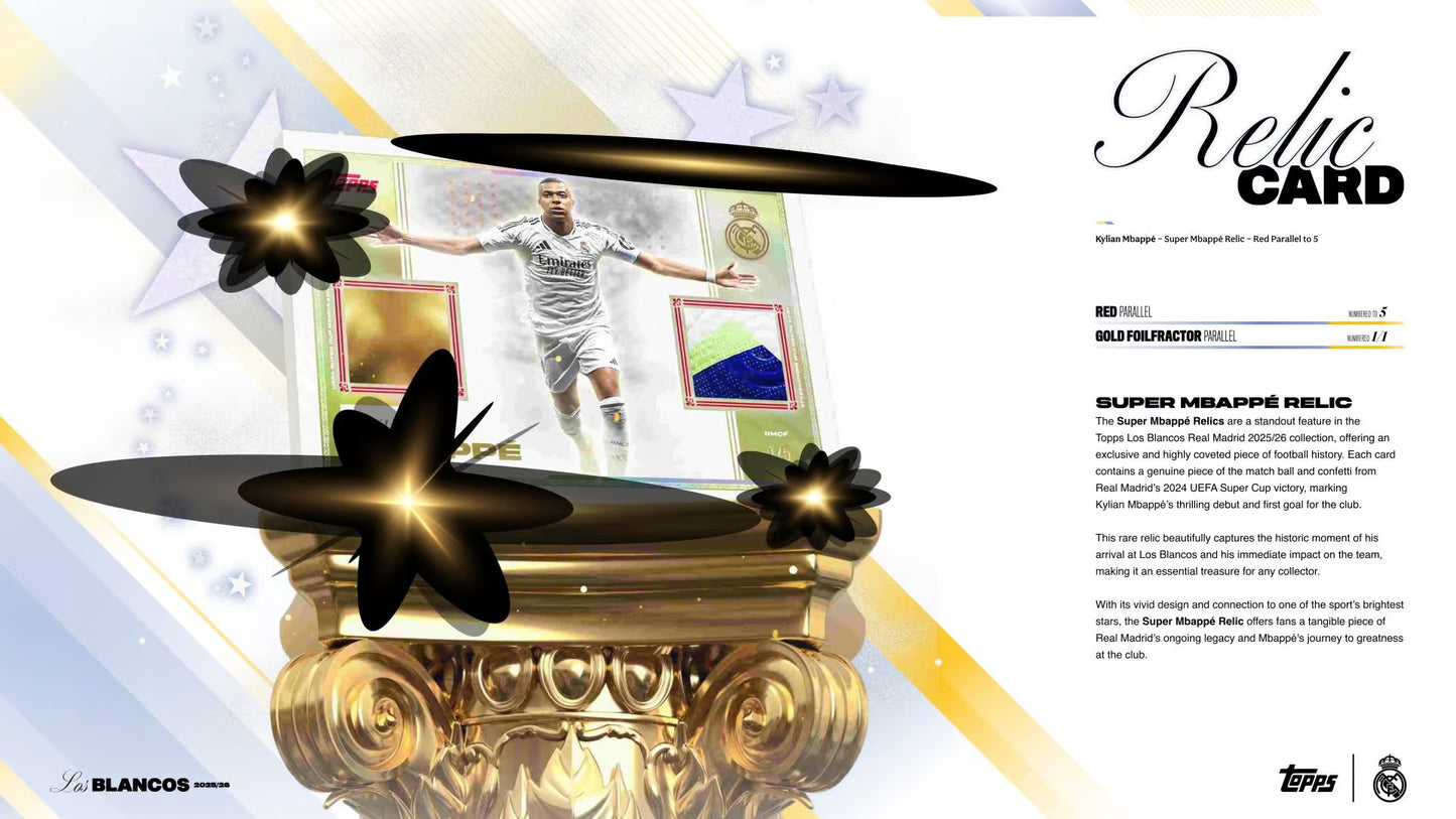 2025/26 Topps Real Madrid – Los Blancos Hobby Box (Factory Sealed)