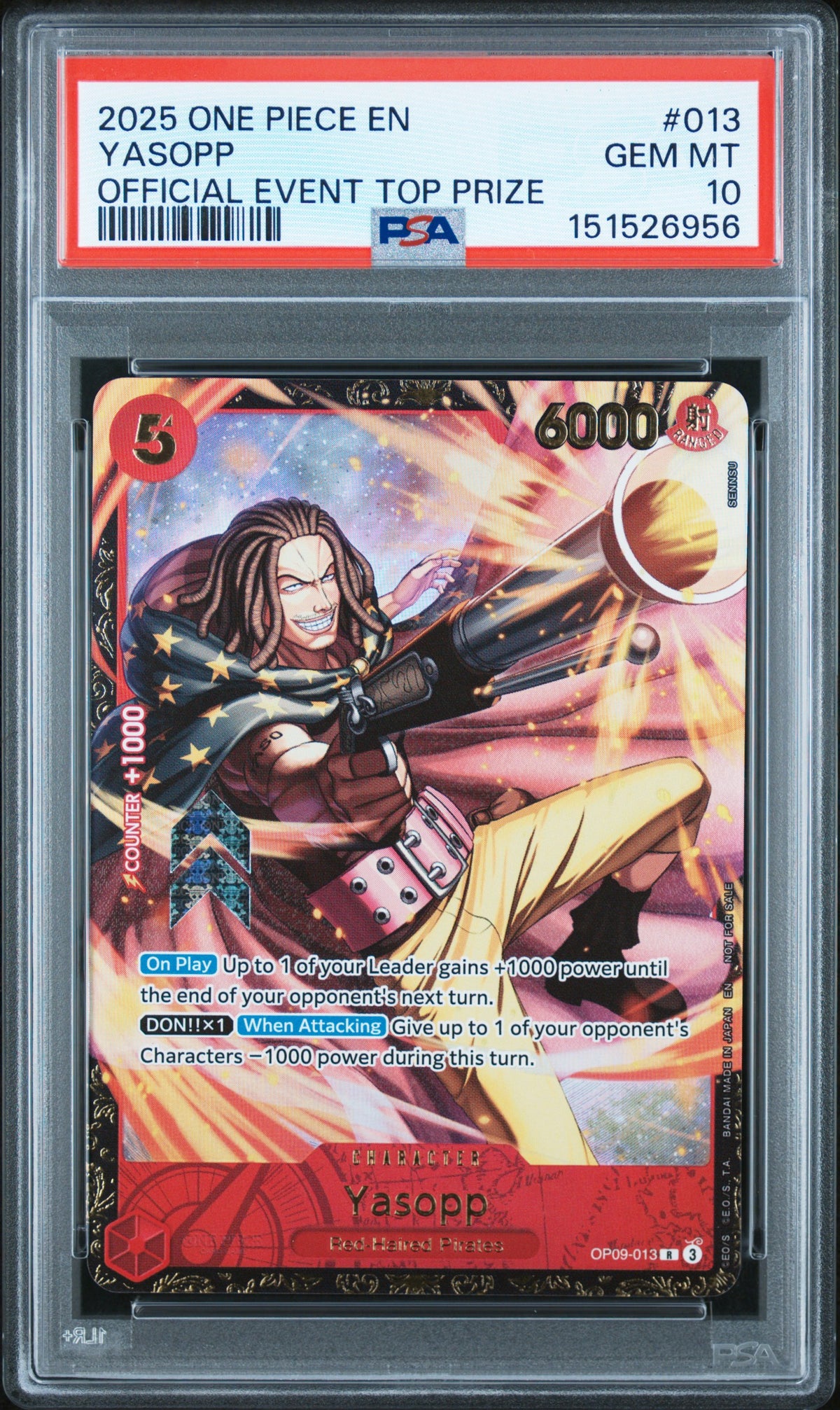 Yasopp OP09-013 – V.1 | PSA 10, EN