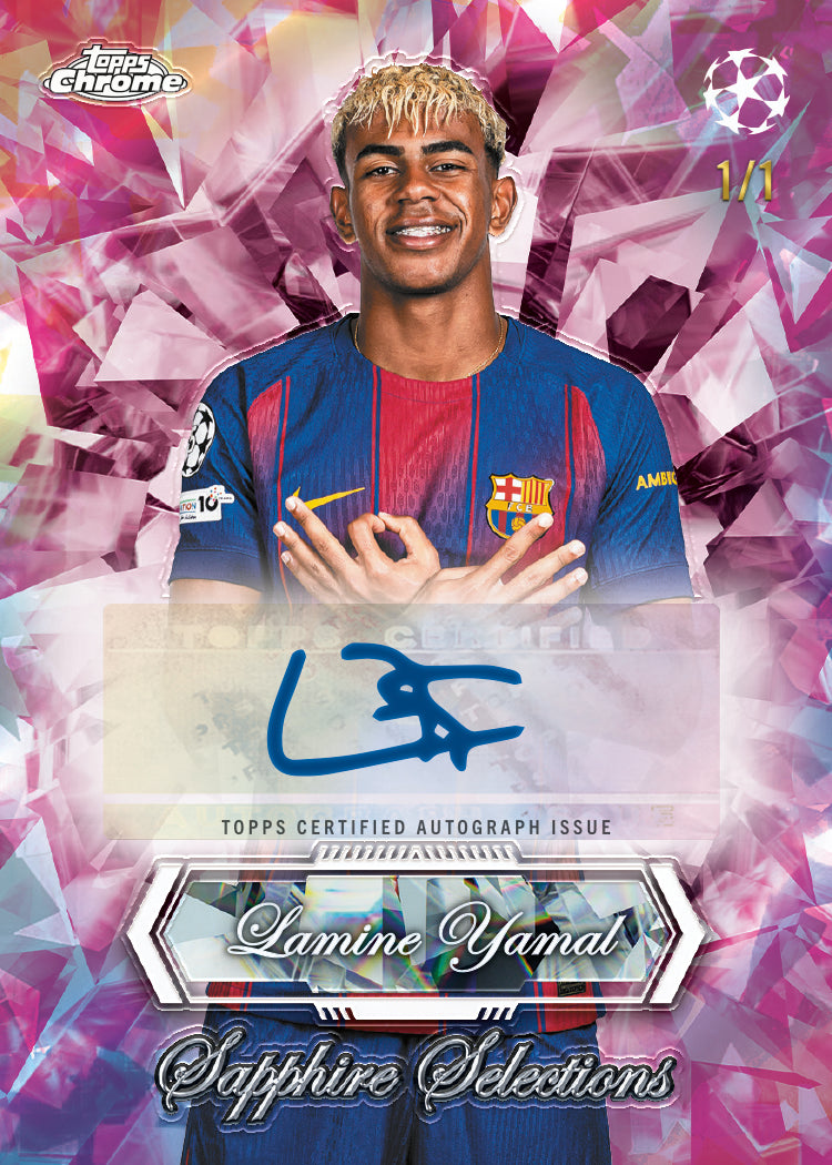2025/26 Topps Chrome UEFA Club Competitions Soccer Sapphire Edition – Hobby Box (Factory Sealed)