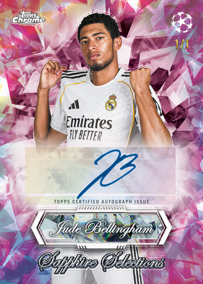 2025/26 Topps Chrome UEFA Club Competitions Soccer Sapphire Edition – Hobby Box (Factory Sealed)