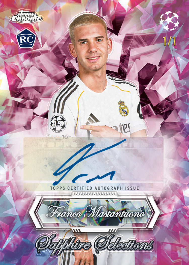 2025/26 Topps Chrome UEFA Club Competitions Soccer Sapphire Edition – Hobby Box (Factory Sealed)