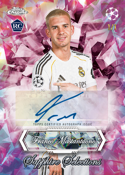 2025/26 Topps Chrome UEFA Club Competitions Soccer Sapphire Edition – Hobby Box (Factory Sealed)
