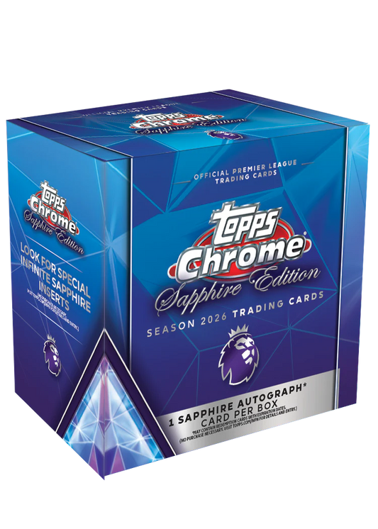 2026 Topps Chrome Premier League Sapphire Edition – Hobby Box (Factory Sealed)