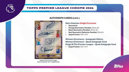 2025/26 Topps Chrome Premier League EPL – Hobby Box (Factory Sealed)