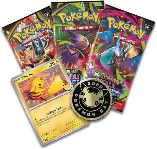 Pokémon Day 2026 Kollektion – Deutsch | Promo + Münze + 3 Booster | OVP