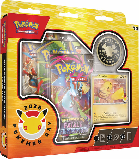 Pokémon Day 2026 Kollektion – Deutsch | Promo + Münze + 3 Booster | OVP