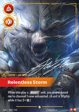 Riftbound Volibear Relentless Storm V3 Signed Showcase Englisch Near Mint Raw