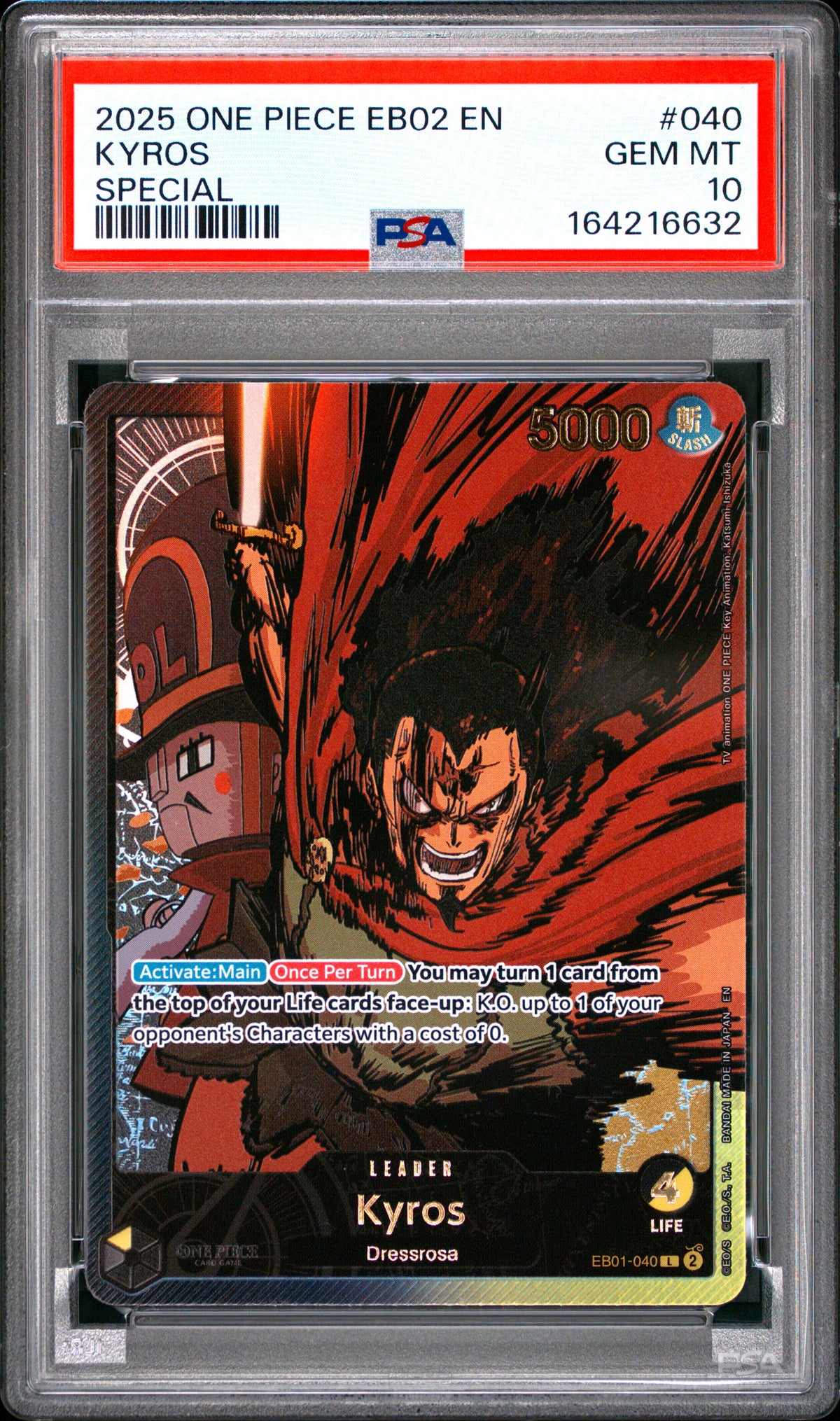 One Piece Kyros SP EB02-040 PSA 10 Englisch – Foto 1