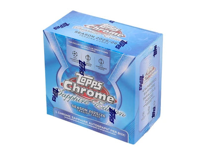2025/26 Topps Chrome UEFA Club Competitions Soccer Sapphire Edition – Hobby Box (Factory Sealed)