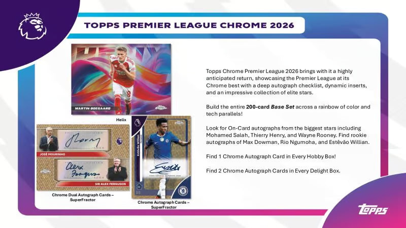 2025/26 Topps Chrome Premier League EPL – Hobby Box (Factory Sealed)