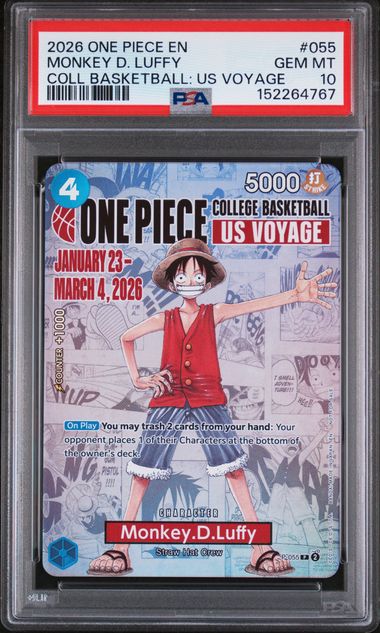 One Piece Monkey D. Luffy P-055 PSA 10 Promo Basketball Voyage | Englisch