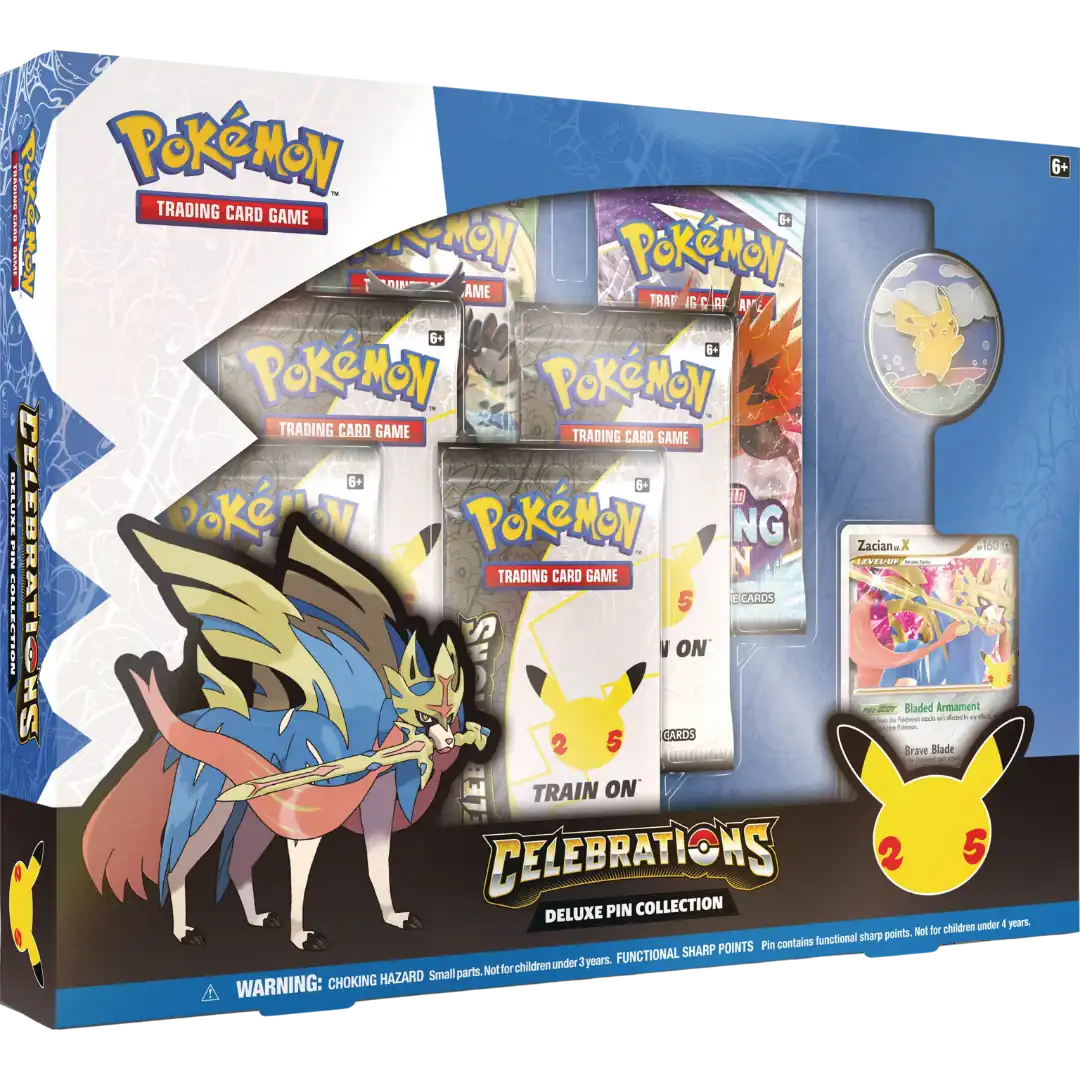 Pokémon Celebrations Deluxe Zacian Pin Collection – Englisch | 25 Jahre Box | OVP
