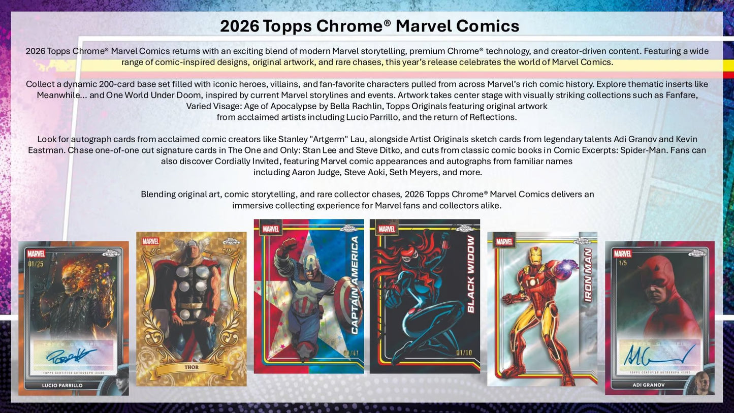 2026 Topps Chrome® Marvel Comics – Hobby Box
