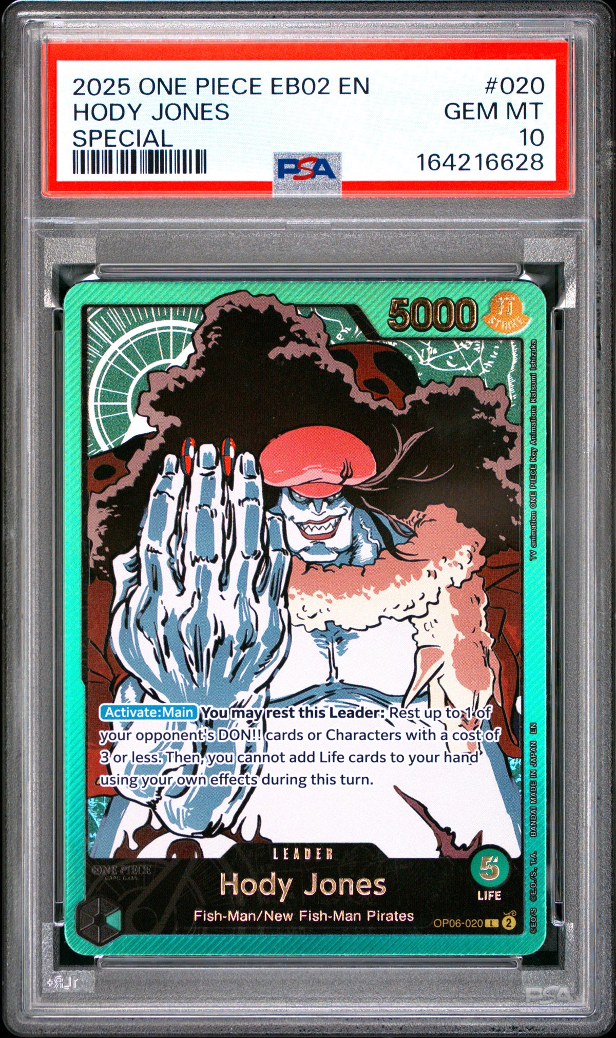One Piece Hody Jones SP EB02-020 PSA 10 Englisch – Foto 1