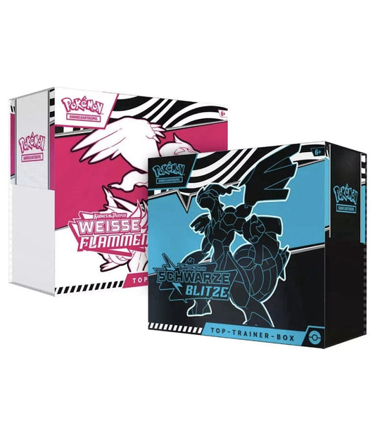 Pokémon Schwarze Blitze & Weiße Flammen Top Trainer Box – Deutsch | ETB | OVP + Acryl Case
